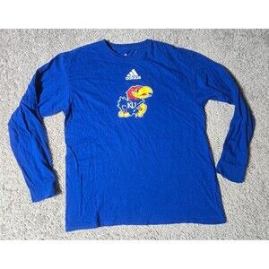 Adidas Kansas Jayhawks Long Sleeve Youth Shirt Blue size Youth Large